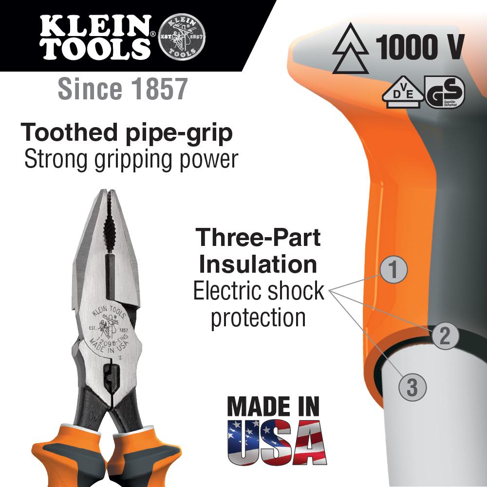 Klein Tools 12098EINS Combination Pliers, Insulated