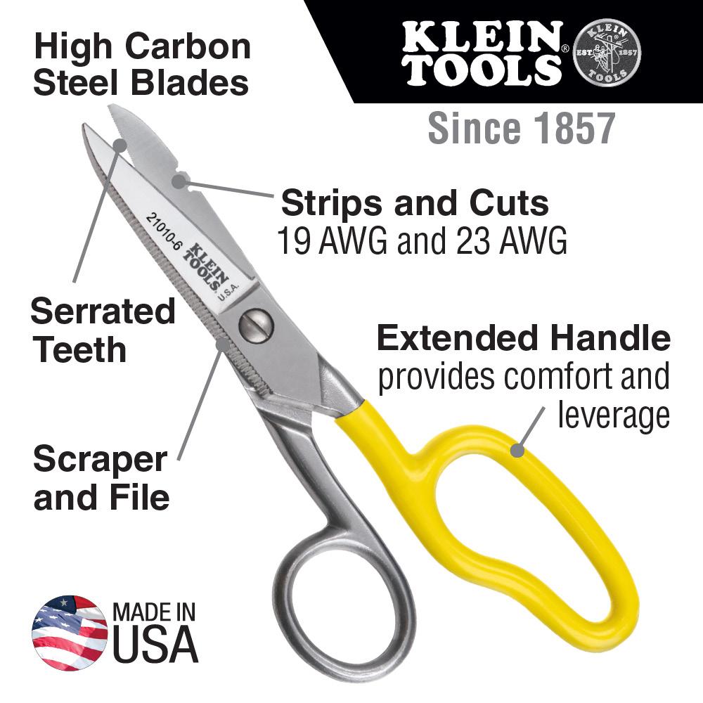 Klein Tools 21010-6-SEN Free-Fall Snip, Scraper, File, Serrated Blades