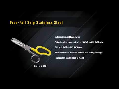 Klein Tools 21010-6-SEN Free-Fall Snip, Scraper, File, Serrated Blades