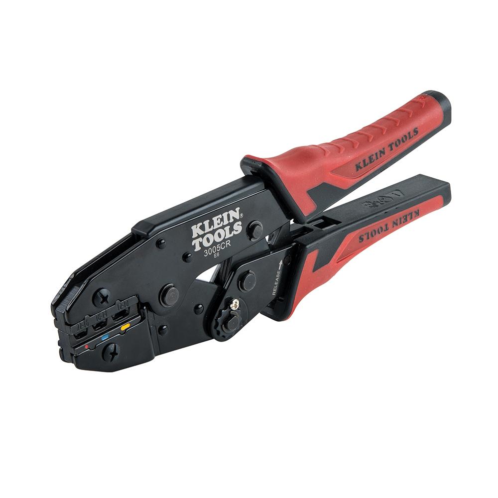 Klein Tools 3005CR Ratcheting Crimper, 10-22 AWG - Insulated Terminals