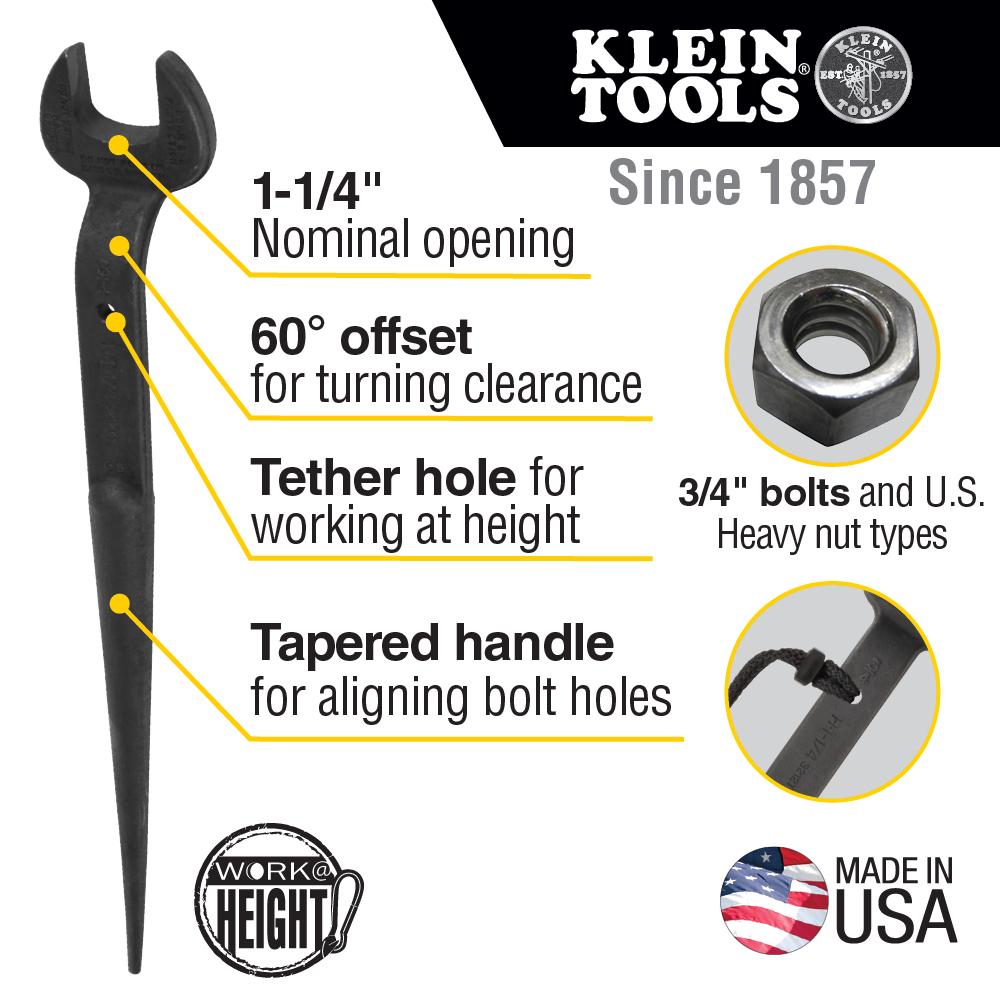 Klein Tools 3212TT Us Heavy 3/4" Erection Wrench With Hole