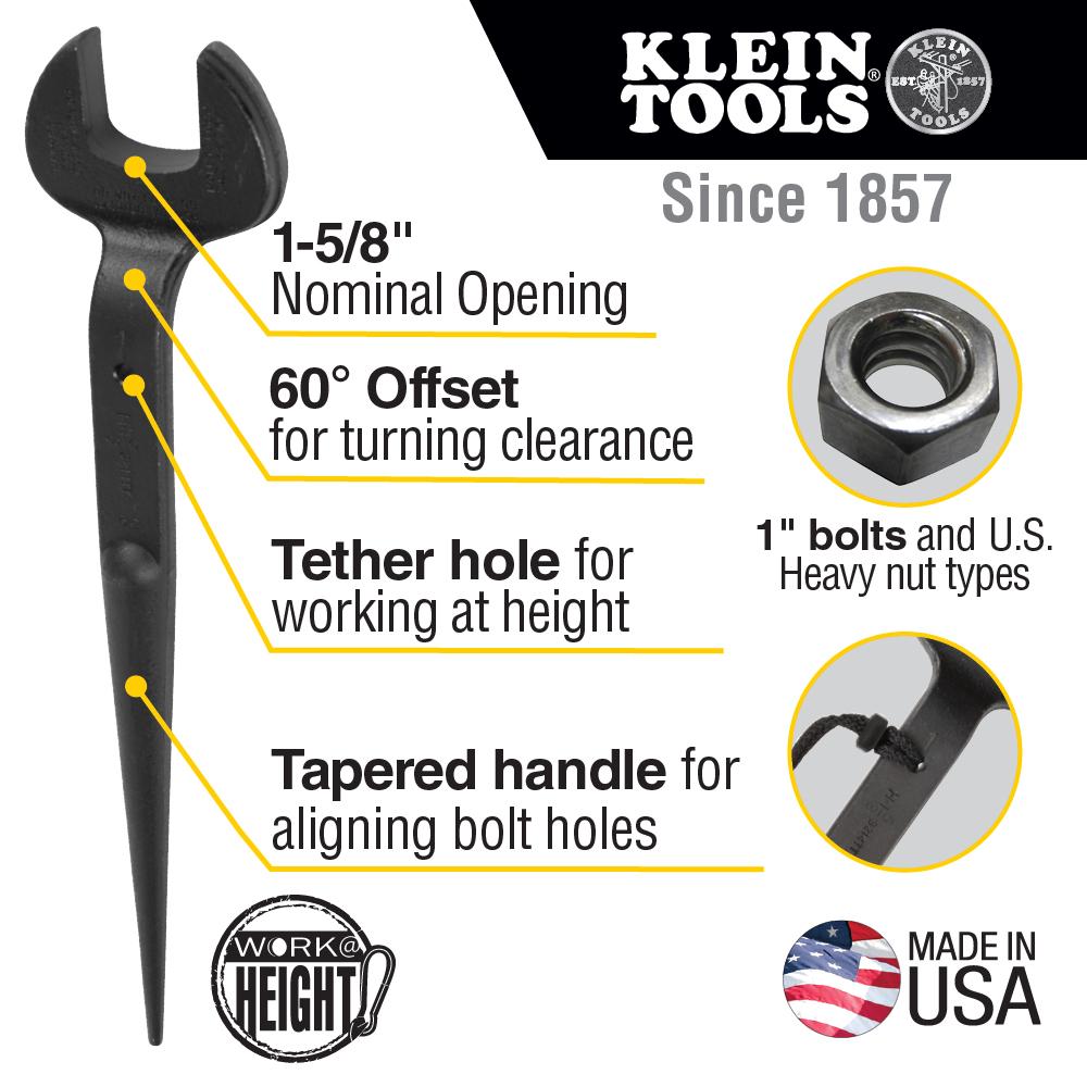 Klein Tools 3214TT Us Heavy 1'' Erection Wrench With Hole