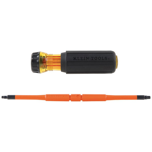 Klein Tools 32287 Flip-Blade Insulated Screwdriver, 2-in-1, Square Bit #1 and #2