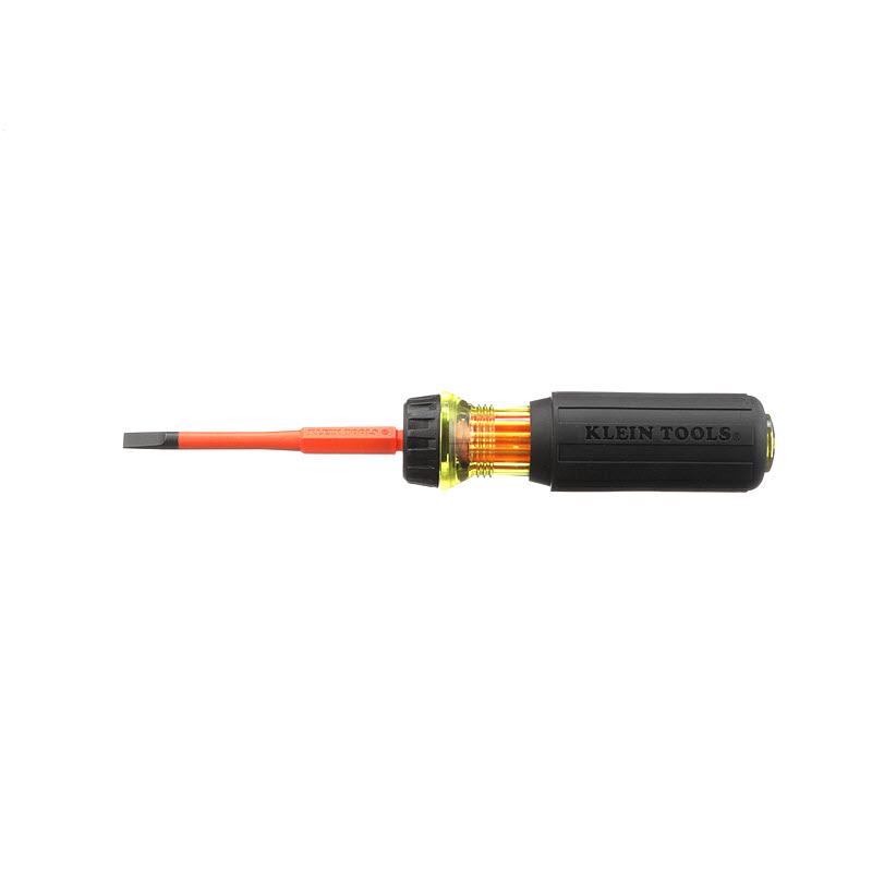 Klein Tools 32293 Flip-Blade Insulated Screwdriver, 2-in1, Ph Bit #2, Sl Bit 1/4-Inch