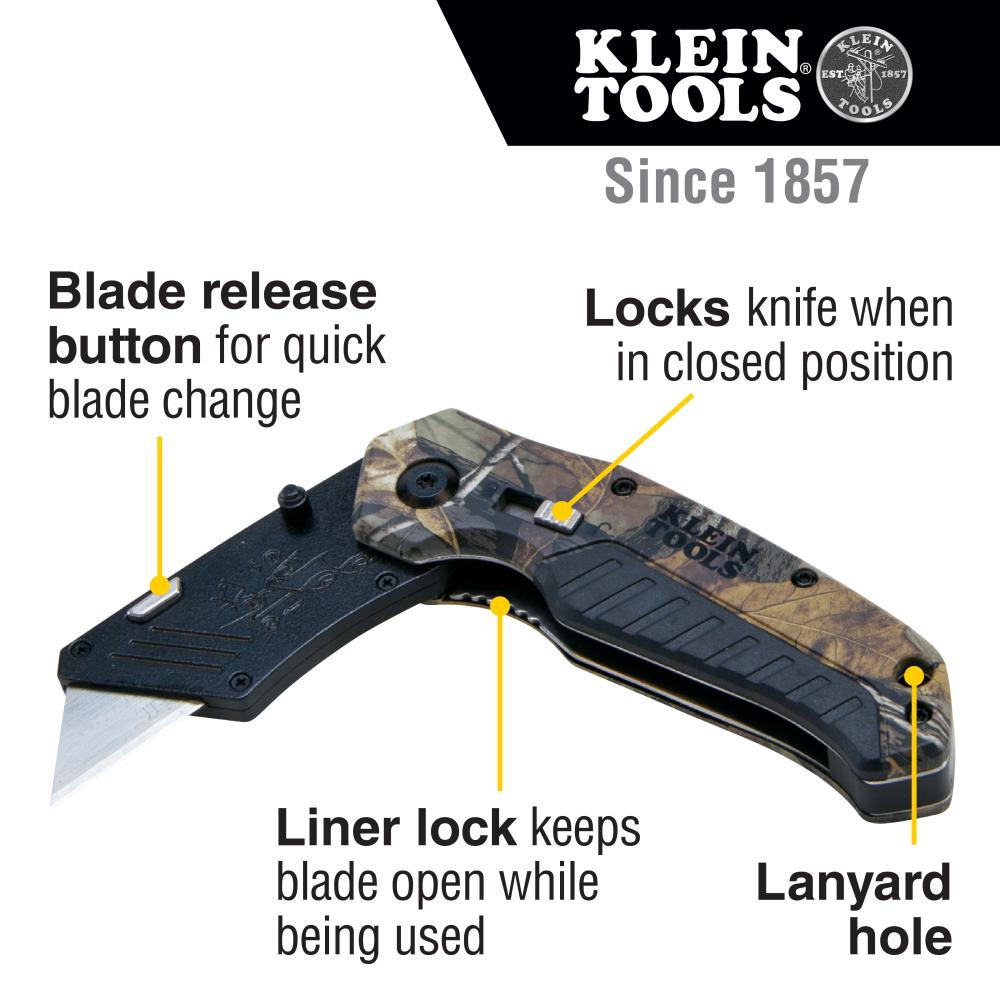 Klein Tools 44135 Folding Utility Steel Blade Camo Assisted-Open