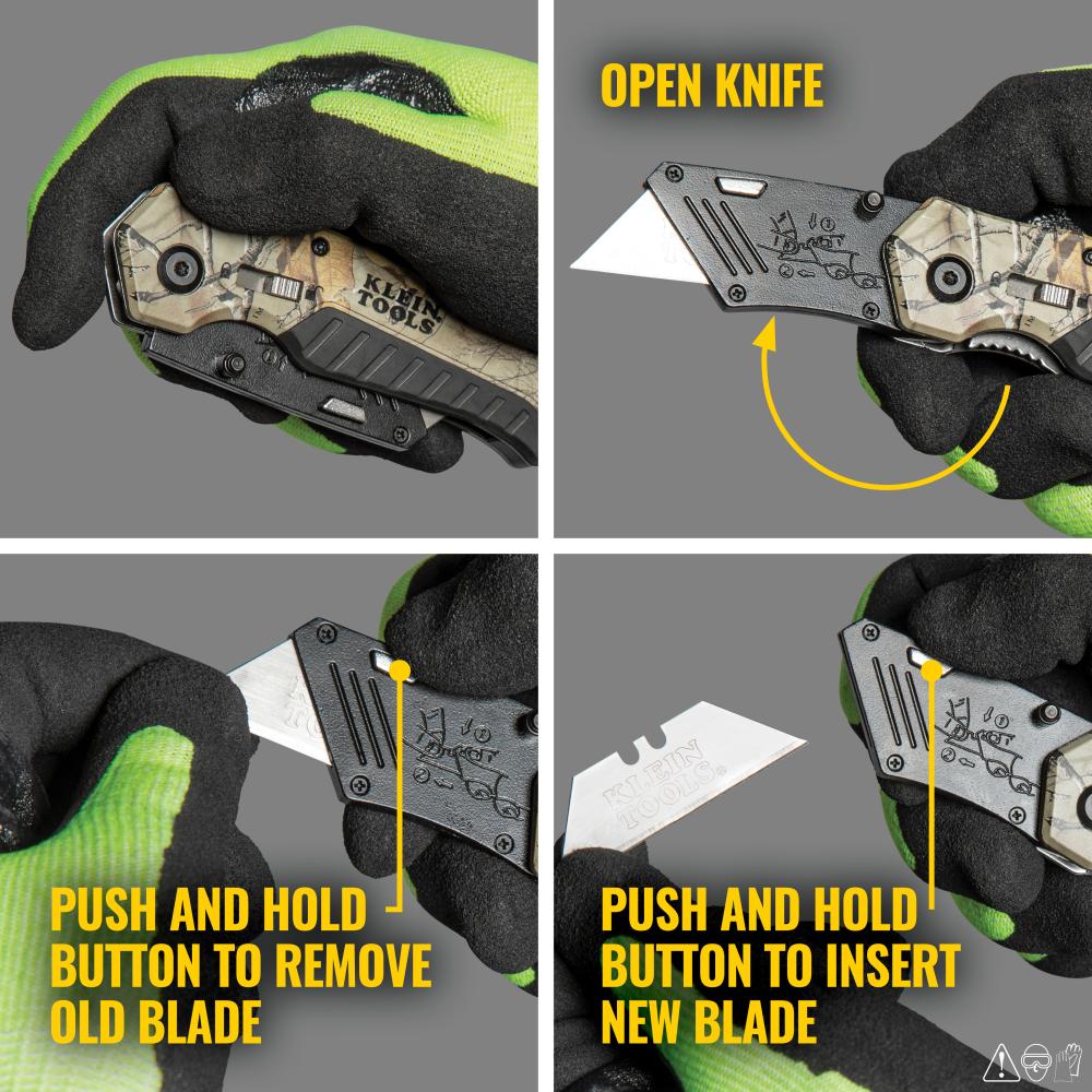 Klein Tools 44135 Folding Utility Steel Blade Camo Assisted-Open