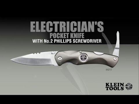 Klein Tools 44217 Electrician's Pocket Knife w/#2 Phillips