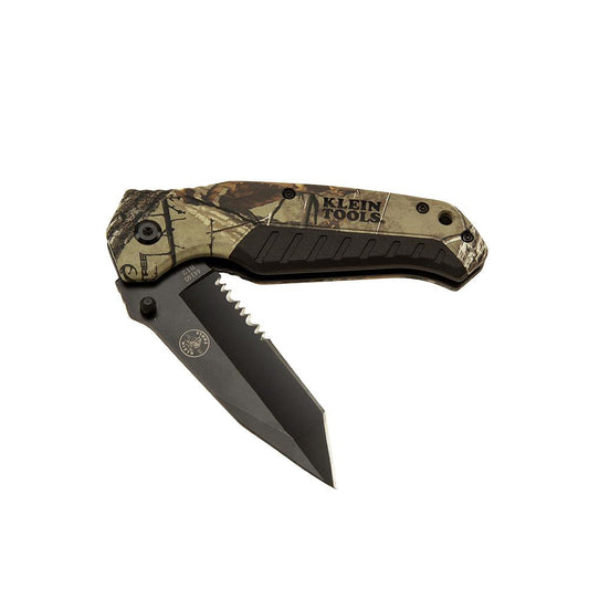 Klein Tools 44222 Pocket Steel Blade, REALTREE XTRA Camo, Tanto Blade