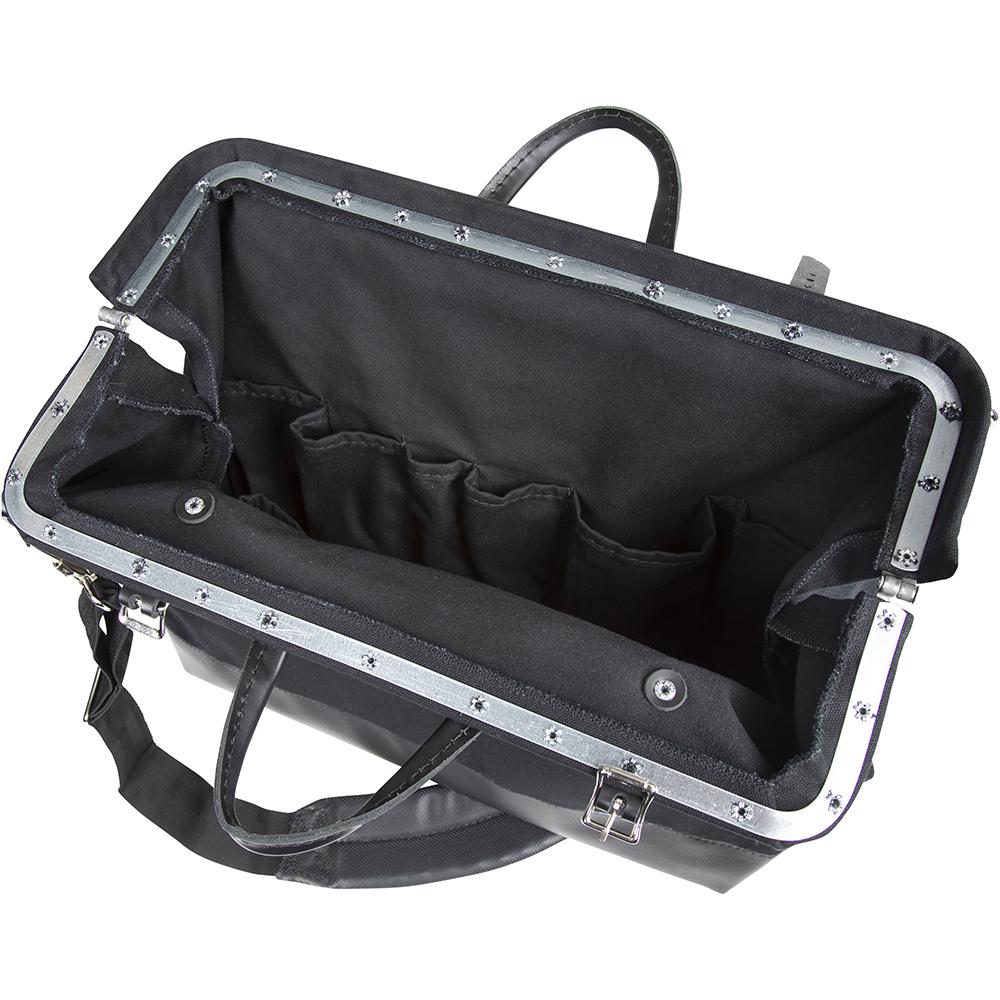 Klein Tools 510218SPBLK Deluxe Tool Bag, Black Canvas, 13 Pockets, 18-Inch