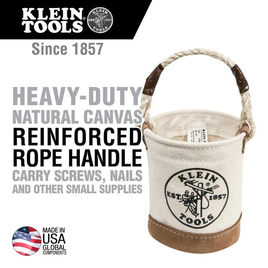 Klein Tools 5104MINI Mini Tool Bucket, Leather-Bottom