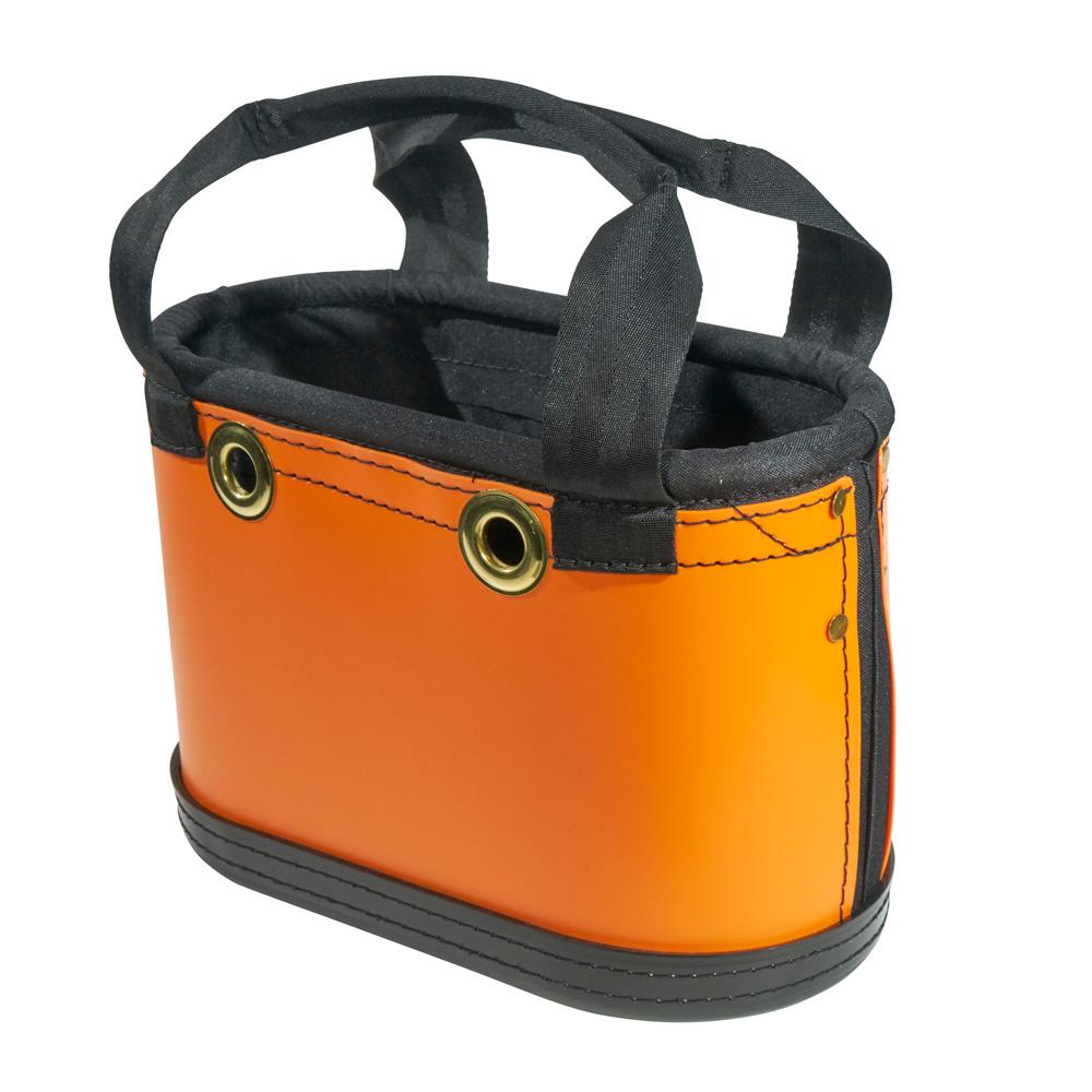 Klein Tools 5144HBS Hard-Body Bucket, 15-Pocket Oval Bucket, Orange/Black