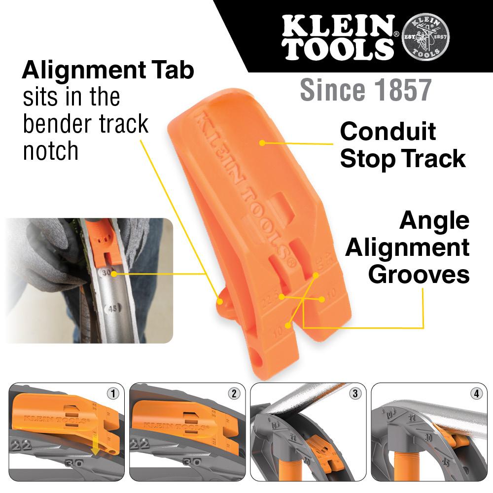 Klein Tools 51606 Aluminum Conduit Bender Full Assembly, 1/2-Inch EMT with Angle Setter