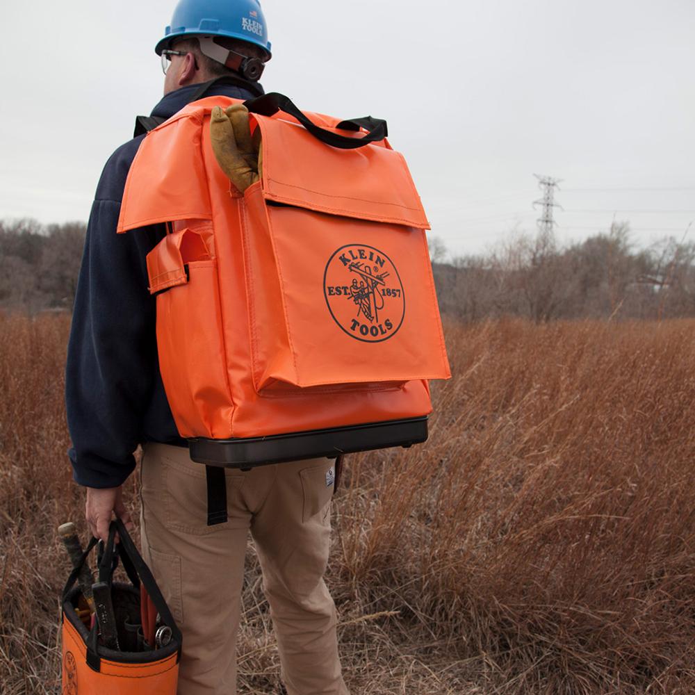 Klein Tools 5185ORA Tool Bag Backpack, 18-Inch, Orange