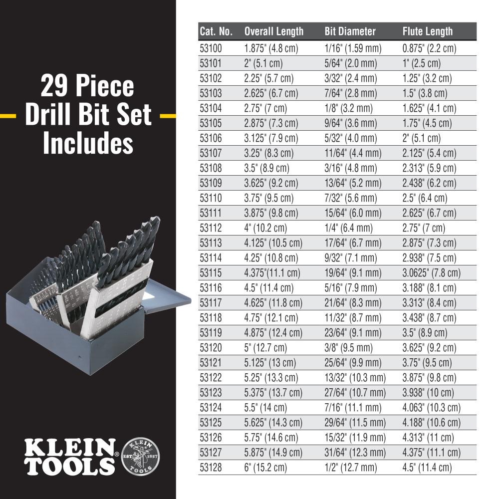 Klein Tools 53000 29 Pc Drill Bit Set