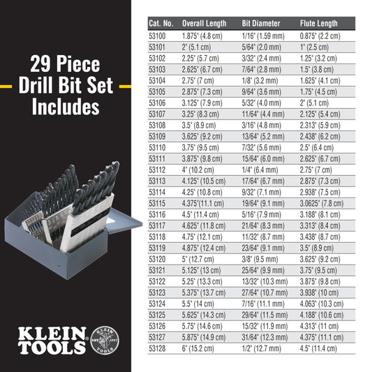 Klein Tools 53000 29 Pc Drill Bit Set