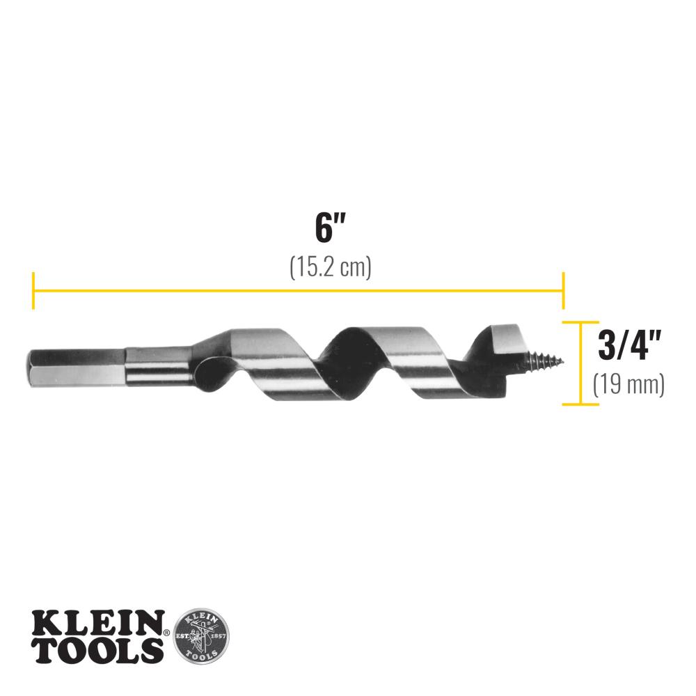 Klein Tools 53402 Ship Auger Bit with Screw Point 3/4-Inch