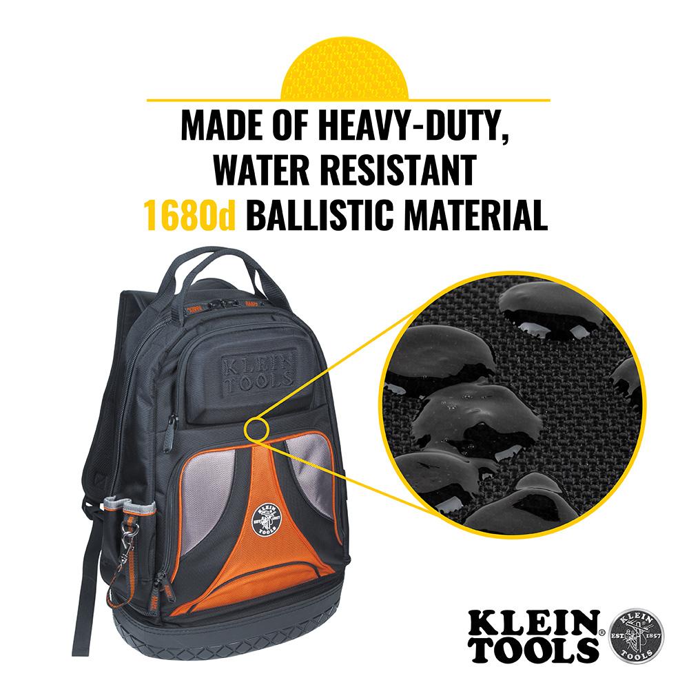 Klein Tools 55421BP-14 Tradesman Pro Tool Bag Backpack, 39 Pockets, Black, 14-Inch