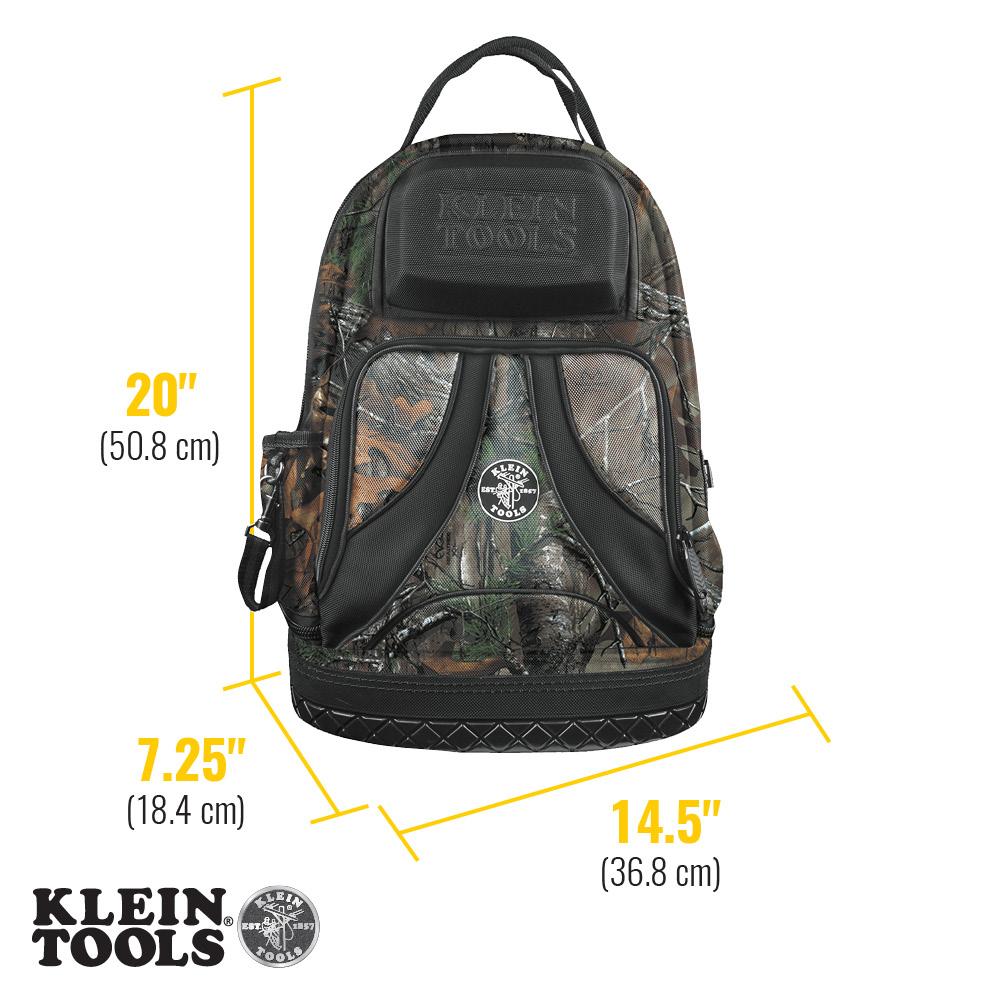 Klein Tools 55421BP14CAMO Tradesman Pro Tool Bag Backpack, 39 Pockets, Camo, 14-Inch