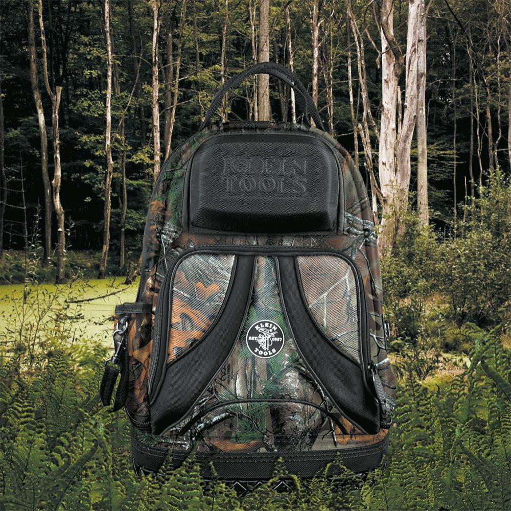 Klein Tools 55421BP14CAMO Tradesman Pro Tool Bag Backpack, 39 Pockets, Camo, 14-Inch