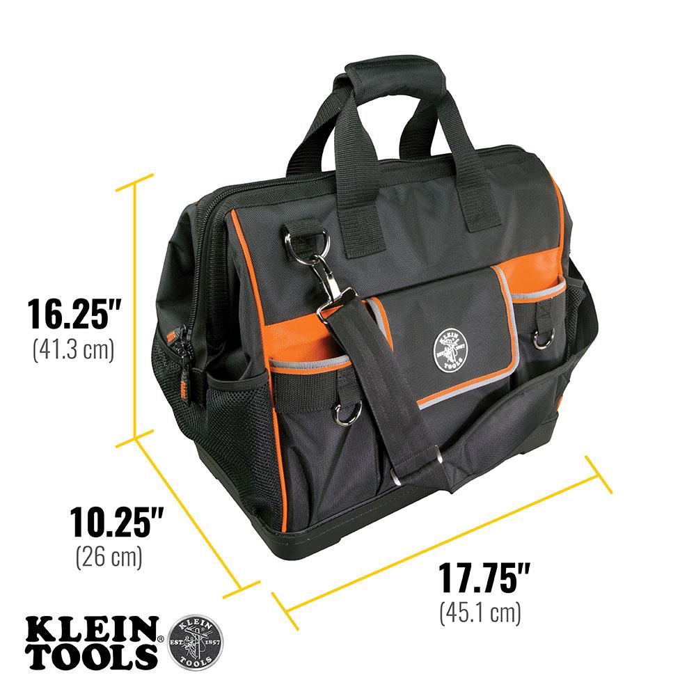 Klein Tools 55469 Tool Bag, Tradesman Pro Wide-Open Tool Bag, 42 Pockets, 16-Inch