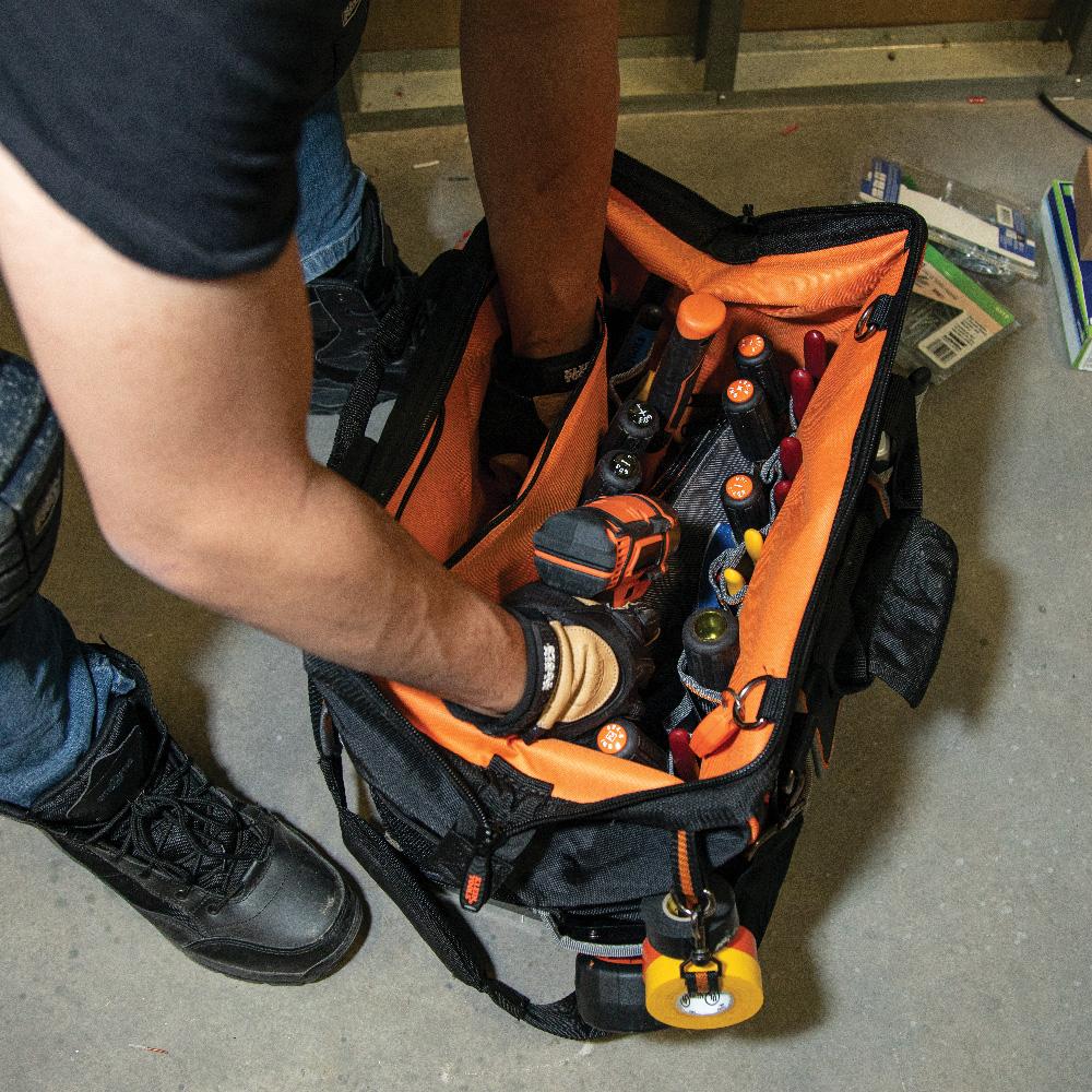 Klein Tools 55469 Tool Bag, Tradesman Pro Wide-Open Tool Bag, 42 Pockets, 16-Inch