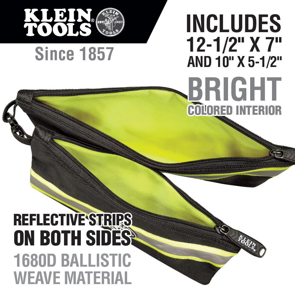 Klein Tools 55599 High Visibility Zipper Bags (2 EA)