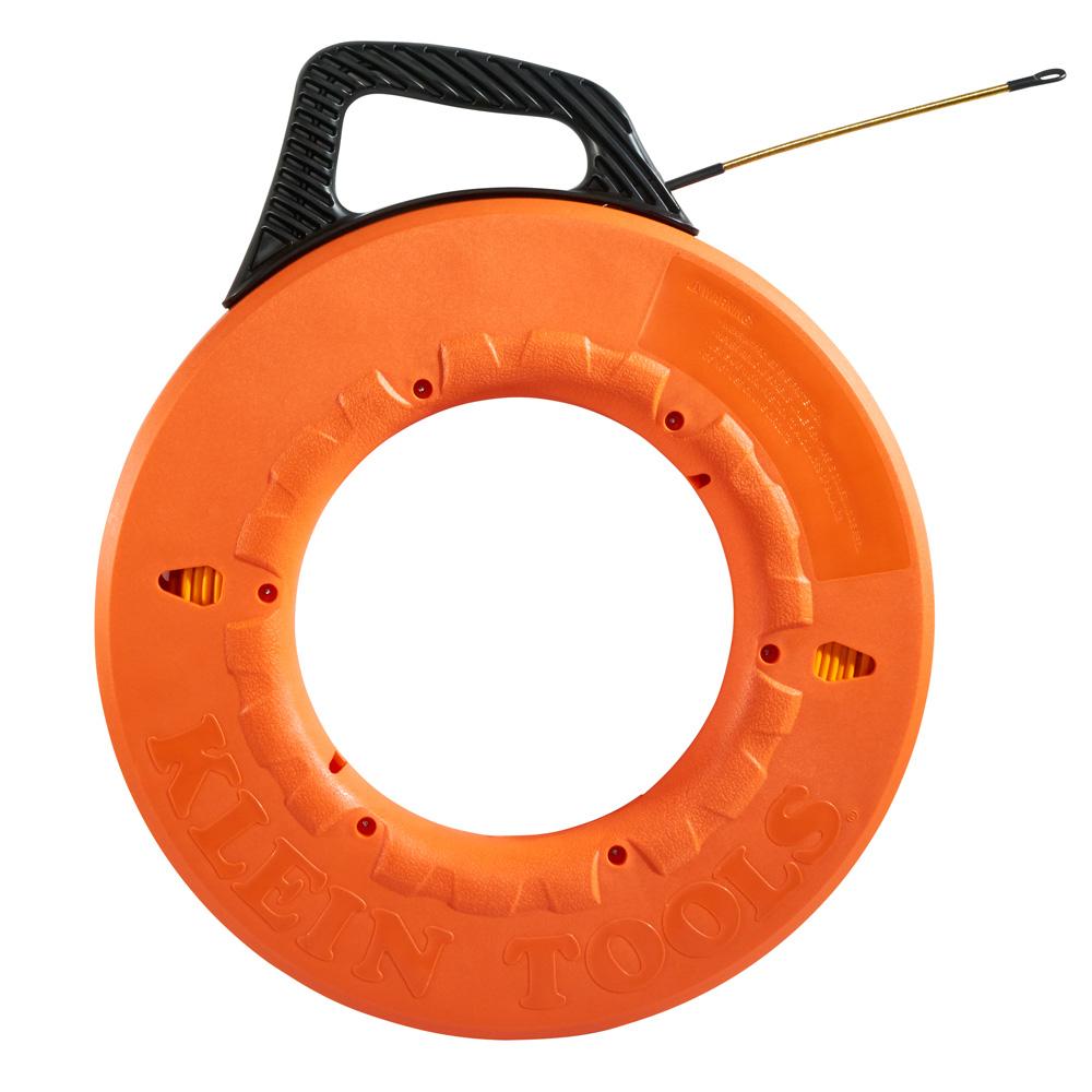 Klein Tools 56014 Fiberglass Fish Tape with Spiral Leader, 200-Foot