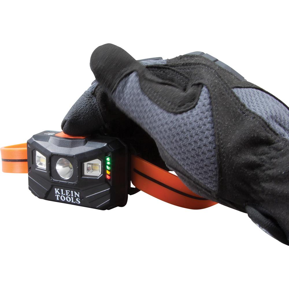 Klein Tools 56064 Rechargeable Headlamp with Silicone Strap, 400 Lumens, All-Day Runtime