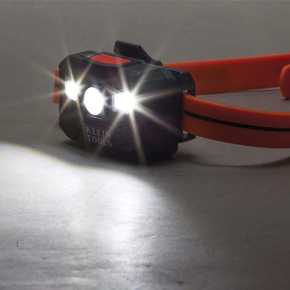 Klein Tools 56064 Rechargeable Headlamp with Silicone Strap, 400 Lumens, All-Day Runtime