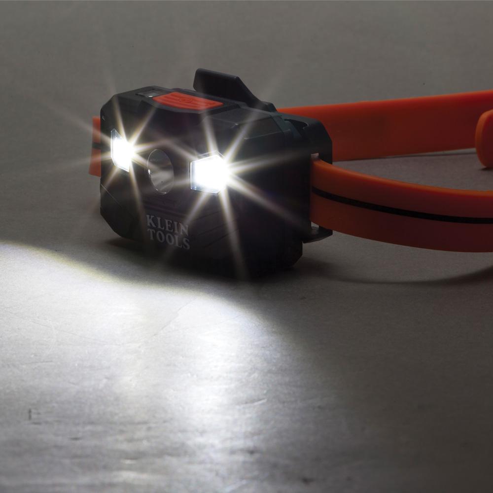 Klein Tools 56064 Rechargeable Headlamp with Silicone Strap, 400 Lumens, All-Day Runtime