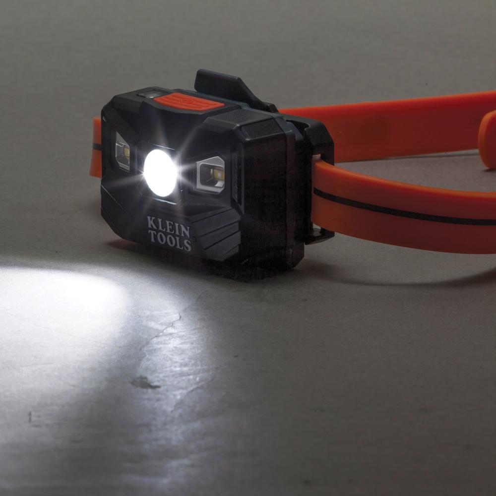 Klein Tools 56064 Rechargeable Headlamp with Silicone Strap, 400 Lumens, All-Day Runtime