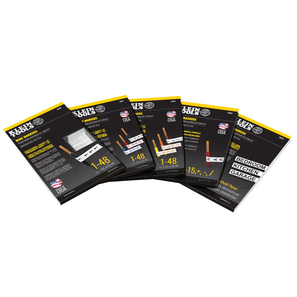 Klein Tools 56255 Wire Markers, Household Electric Panel w/Directory