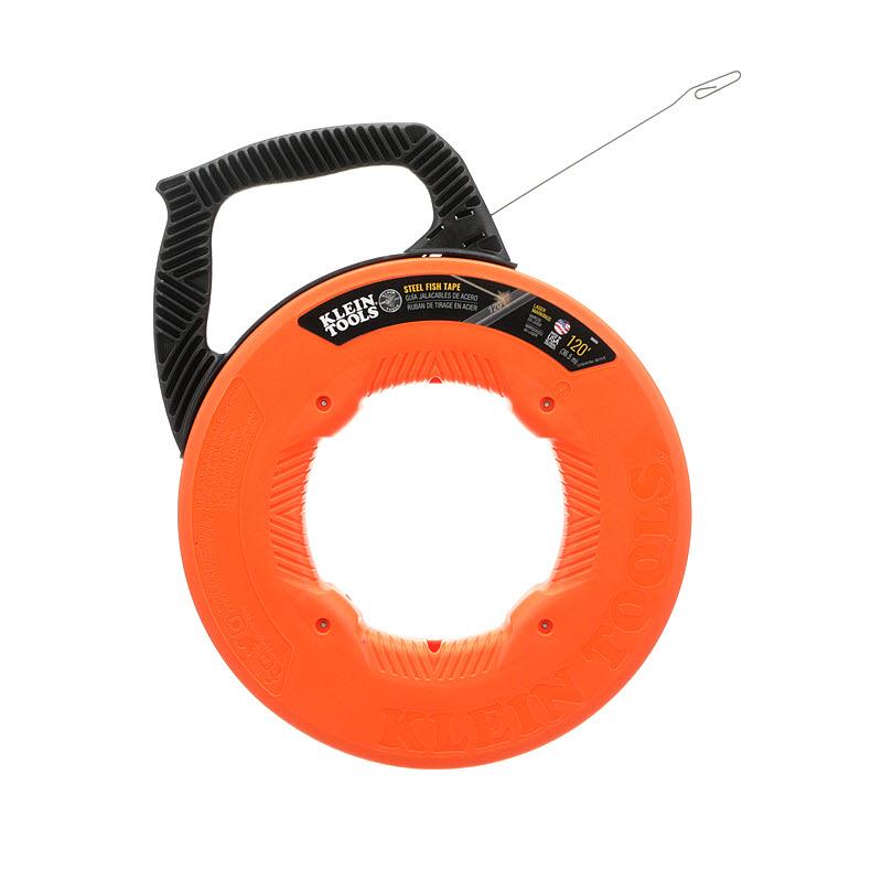 Klein Tools 56333 Steel Fish Tape, 1/8-Inch x 120-Foot