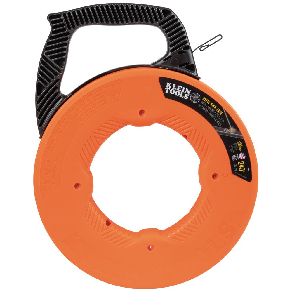 Klein Tools 56334 Steel Fish Tape, 1/8-Inch x 240-Foot