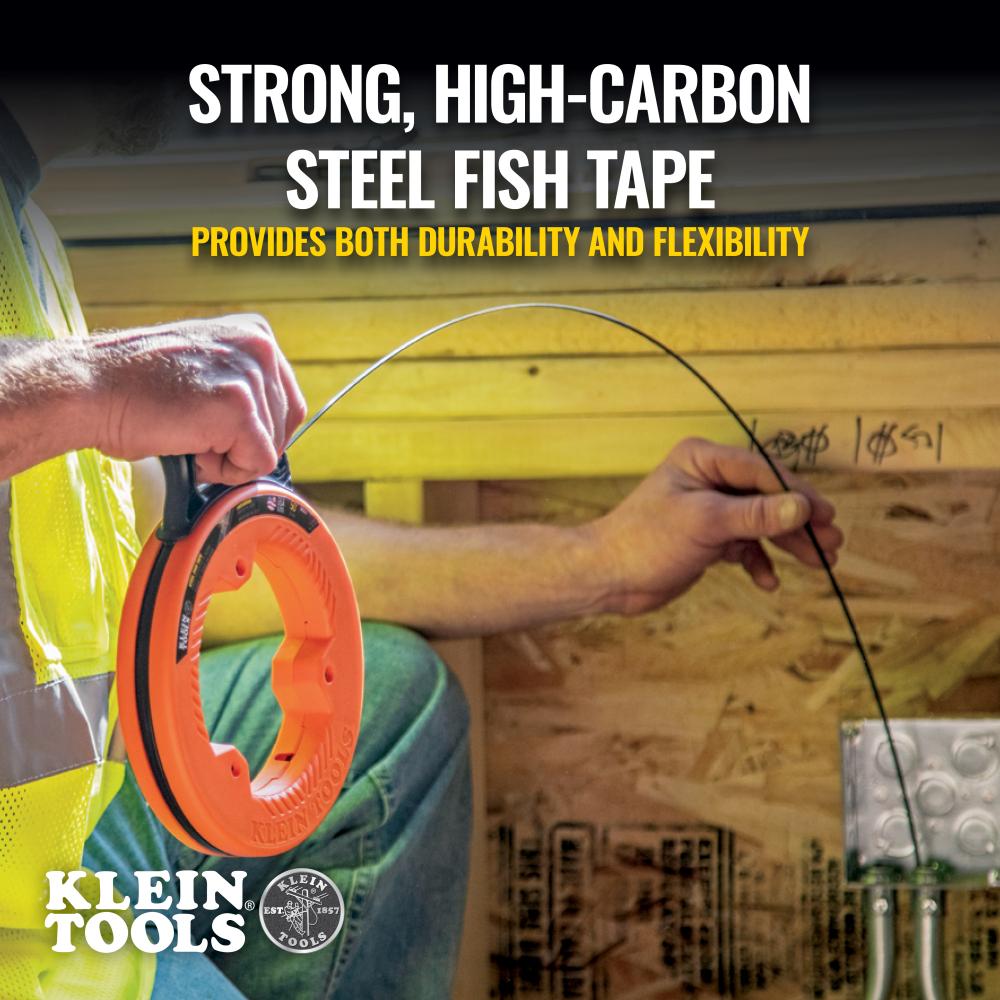 Klein Tools 56334 Steel Fish Tape, 1/8-Inch x 240-Foot