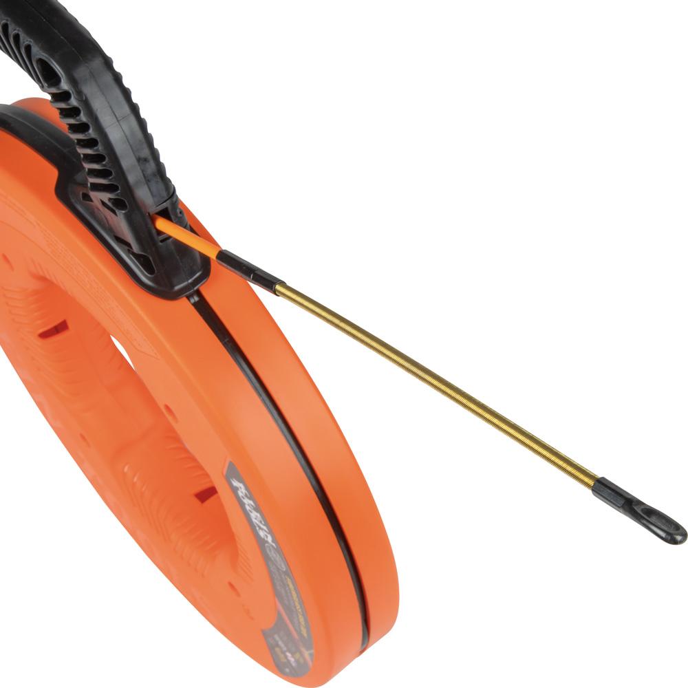Klein Tools 56350 Fiberglass Fish Tape with Spiral Steel Leader, 50-Foot