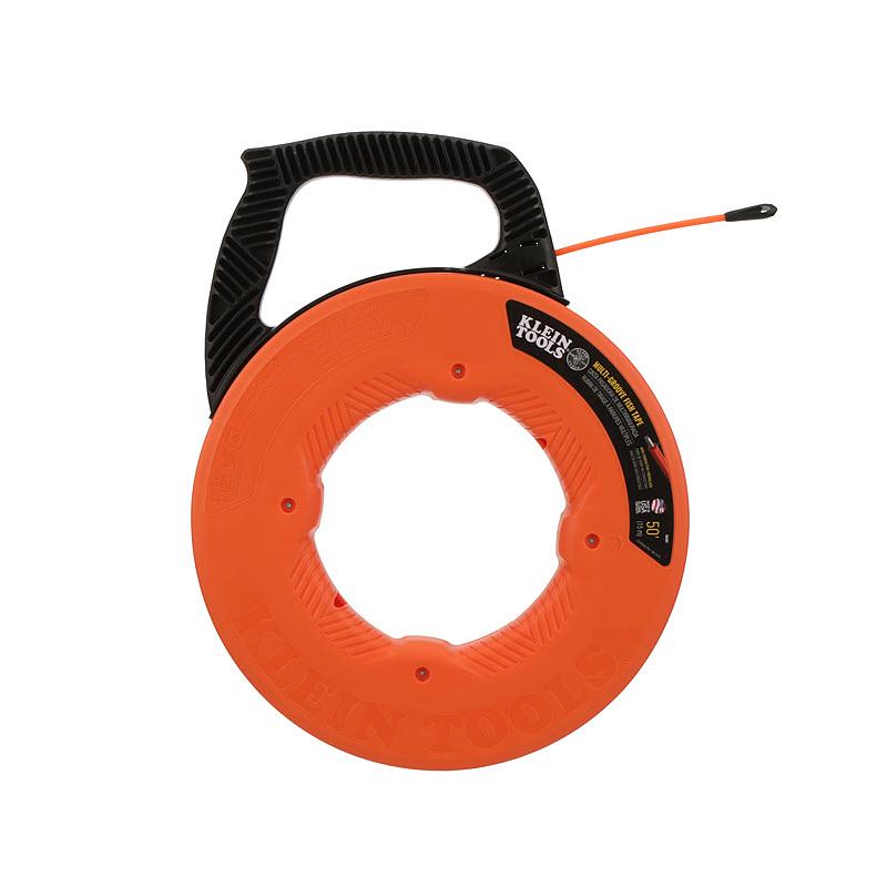 Klein Tools 56382 Multi-Groove Fiberglass Fish Tape with Nylon Tip, 50-Foot