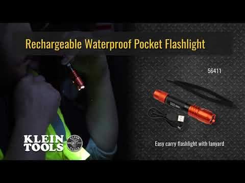 Klein Tools 56411 Rechargeable Waterproof LED Pocket Light with Lanyard