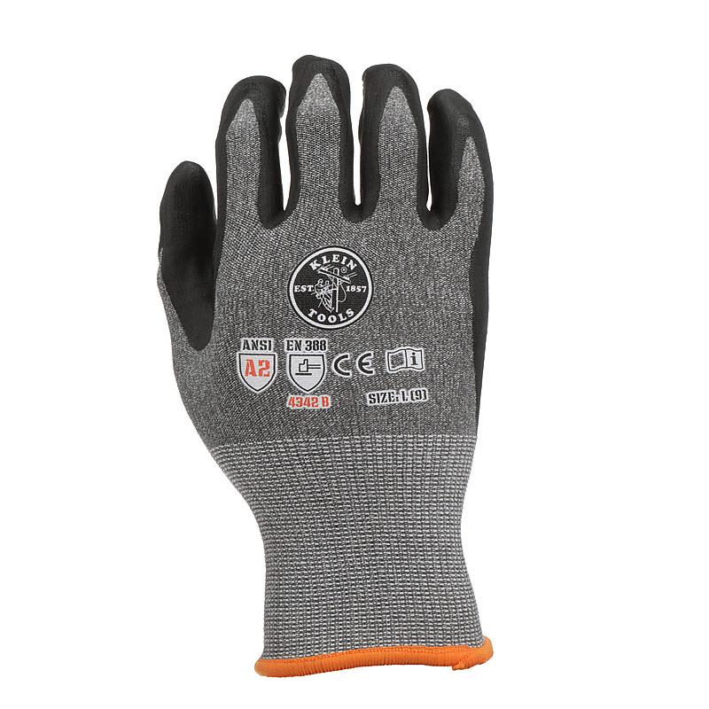 Klein Tools 60185 Work Gloves, Cut Level 2, Touchscreen, Large, 2-Pair