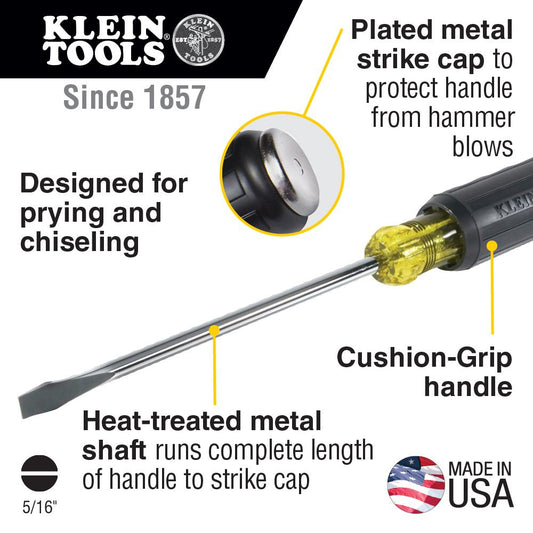 Klein Tools 602-7DD 7" Cushion Grip Round Demolition Driver (1 EA)