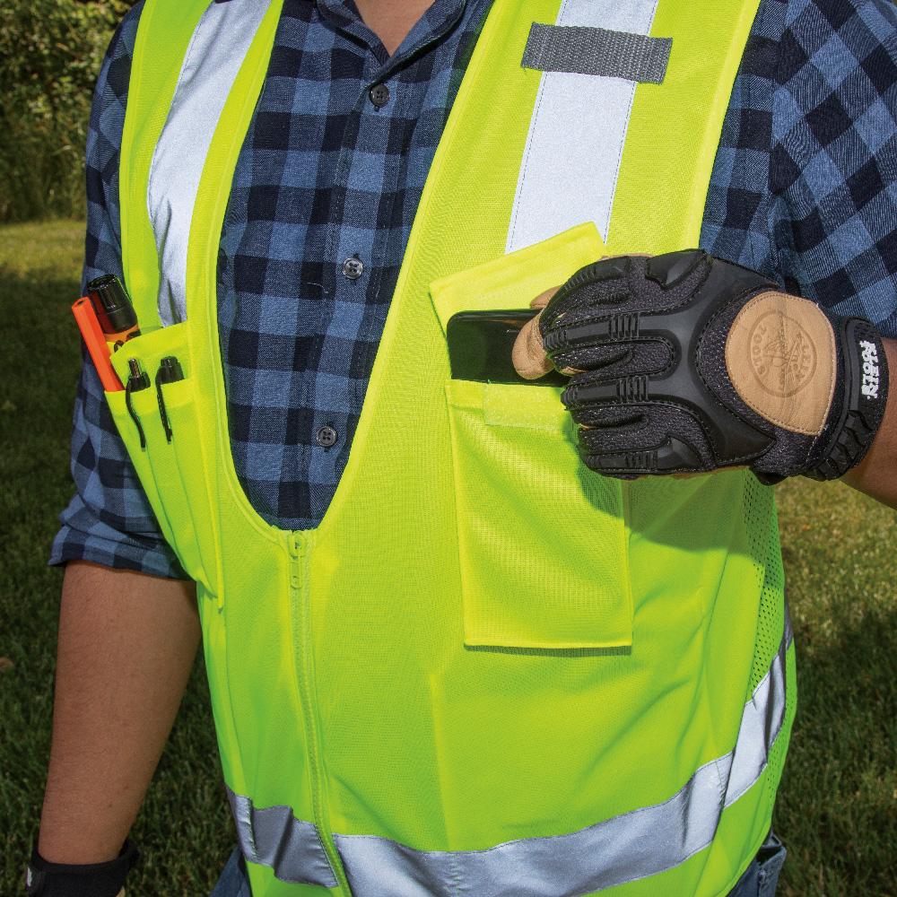 Klein Tools 60269 Safety Vest, High-Visibility Reflective Vest, M