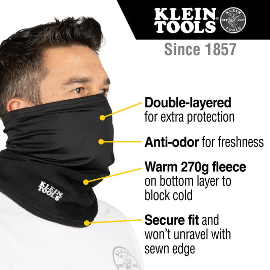 Klein Tools 60466 Neck and Face Warming Half-Band, Black