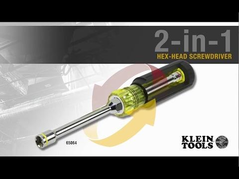 Klein Tools 65064 2-in-1 Nut Driver, Hex Head, 1/4-Inch and 5/16-Inch