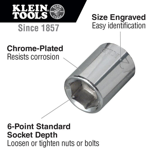 Klein Tools 65504 3/8" Dr Socket Set