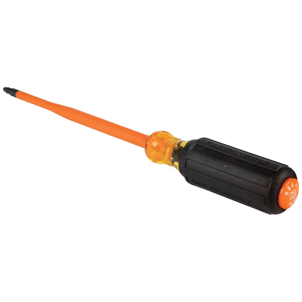 Klein Tools 6946INS Slim-Tip 1000V Insulated Screwdriver, #2 Square, 6-Inch Round Shank