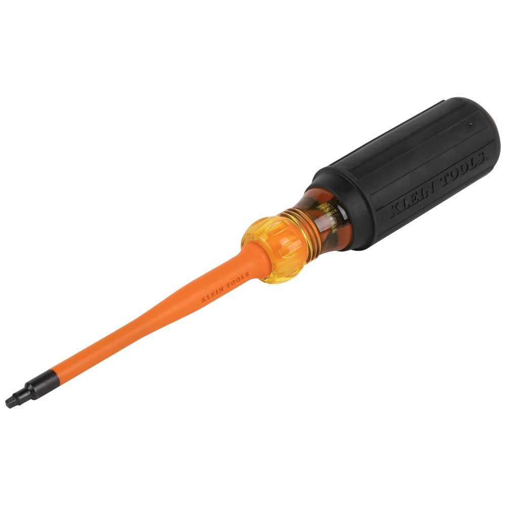 Klein Tools 6984INS Slim-Tip 1000V Insulated Screwdriver, #1 Square, 4-Inch Round Shank