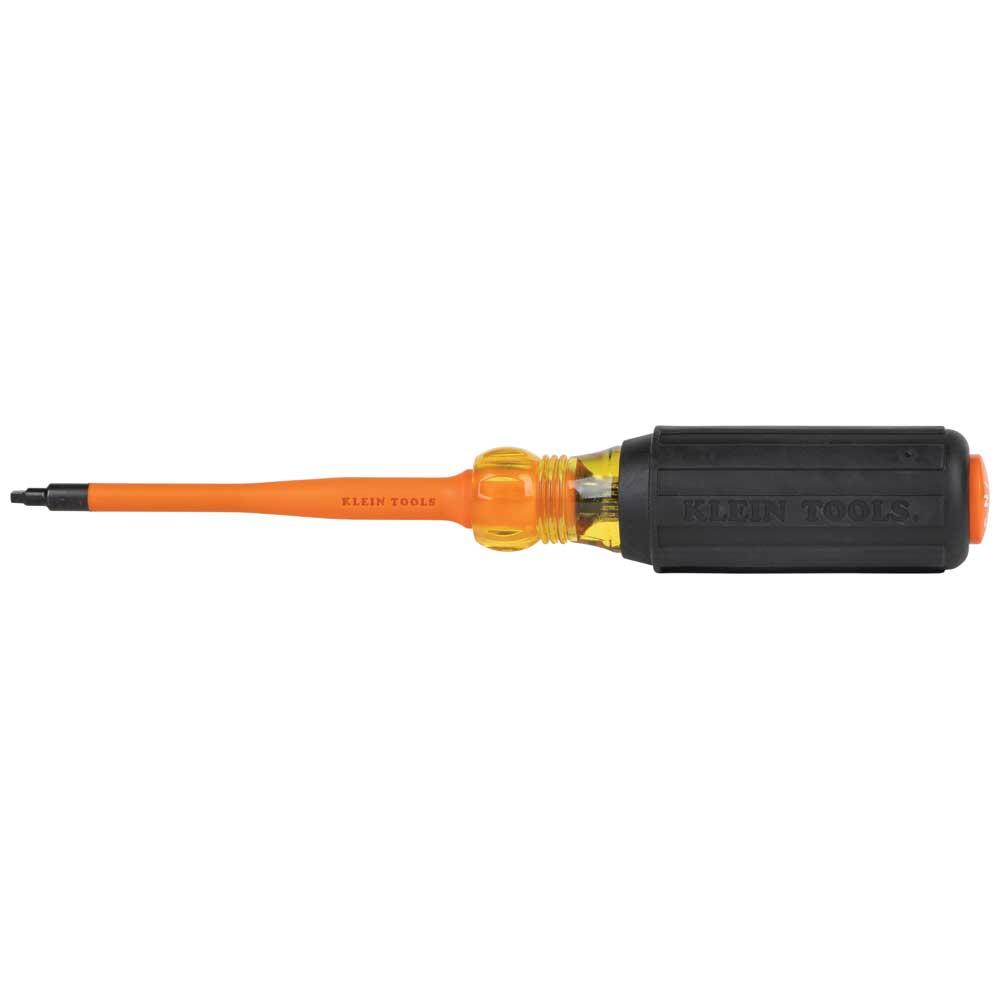 Klein Tools 6984INS Slim-Tip 1000V Insulated Screwdriver, #1 Square, 4-Inch Round Shank