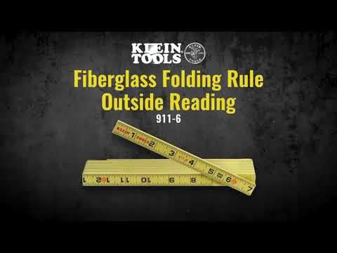 Klein Tools 911-6 Fiberglass Folding Rule, Outside Reading