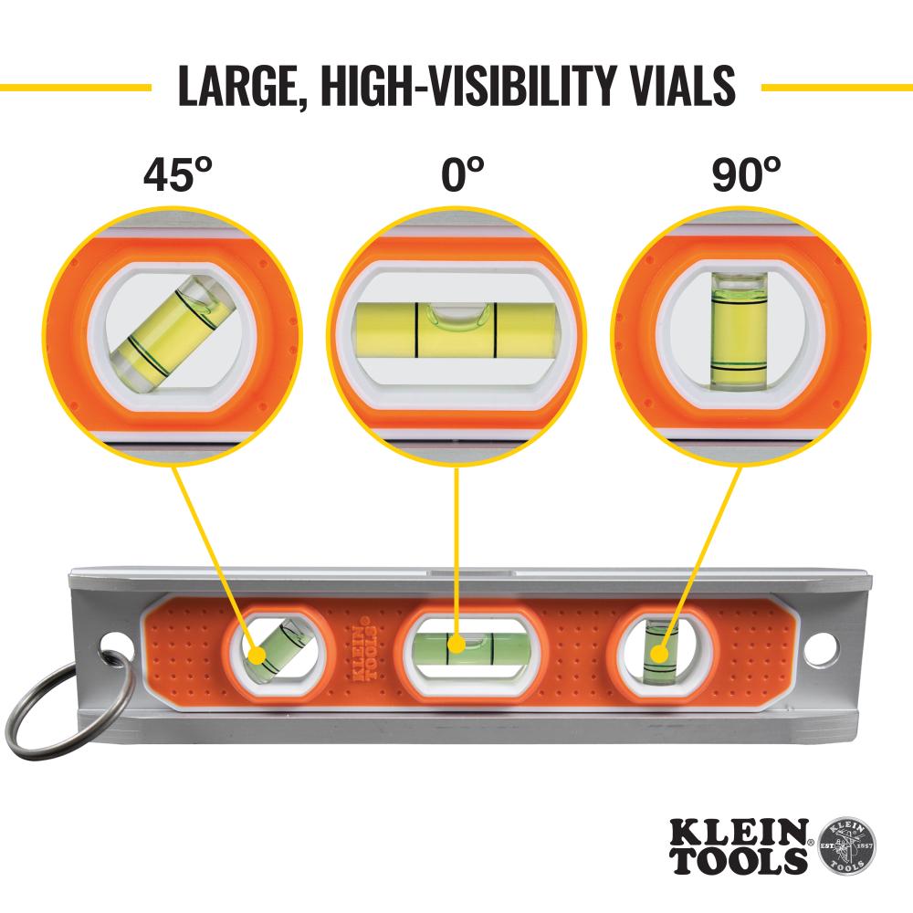 Klein Tools 9319RETT Magnetic Torpedo Level with Tether Ring