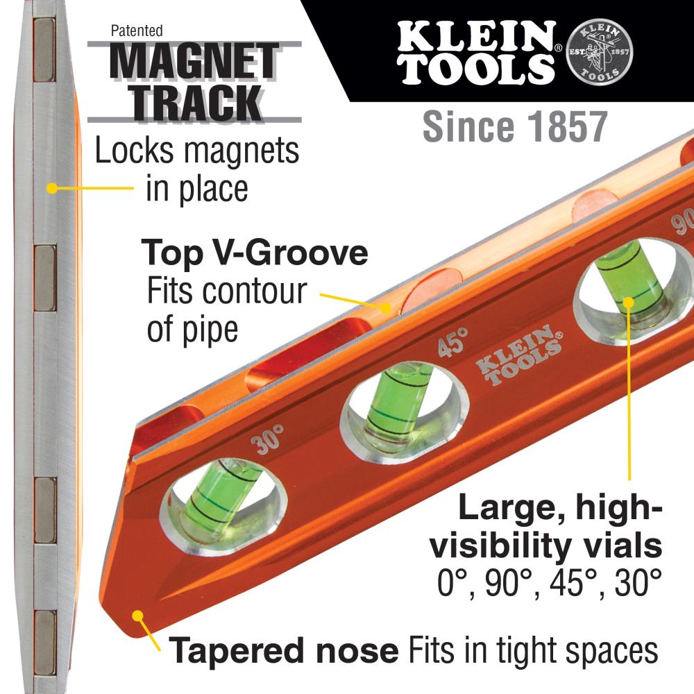 Klein Tools 935AB4V ACCU-BEND Level, 4 Vial